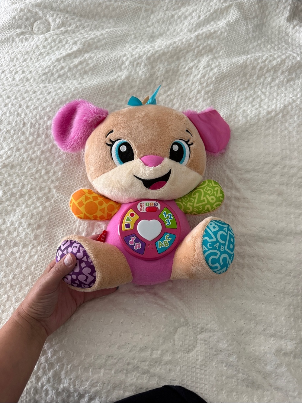Fisher-Price Pink and Tan Interactive Learning Puppy Plush